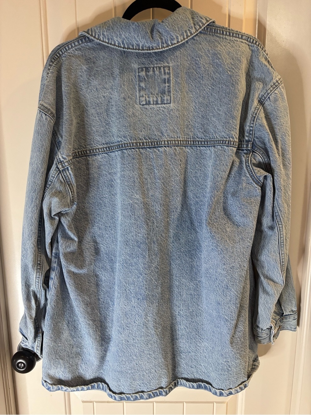 We The Free Light Blue Denim Jacket with Grey Hooded Liner - Picture 2 of 6